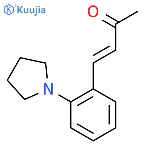 4-2-(pyrrolidin-1-yl)phenylbut-3-en-2-one structure
