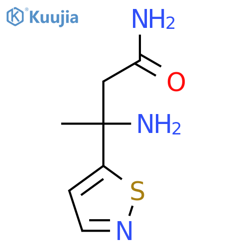 3-Amino-3-(1,2-thiazol-5-yl)butanamide structure