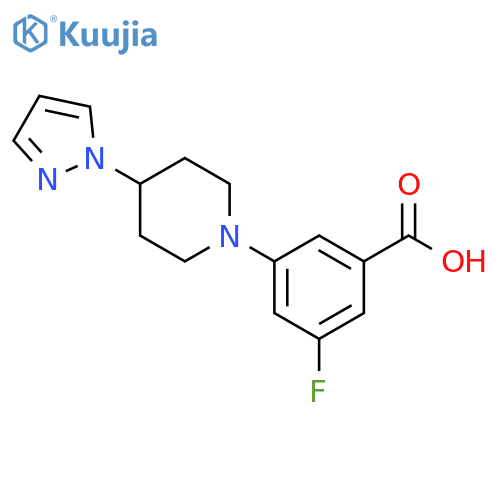 Benzoic acid, 3-fluoro-5-[4-(1H-pyrazol-1-yl)-1-piperidinyl]- structure