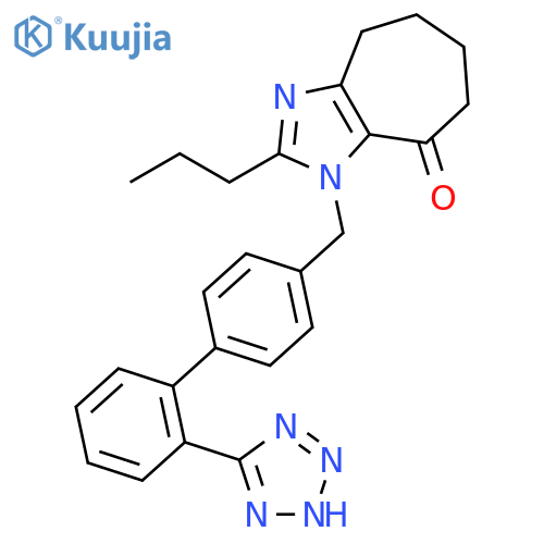 4(3H)-Cycloheptimidazolone,5,6,7,8-tetrahydro-2-propyl-3-[[2'-(2H-tetrazol-5-yl)[1,1'-biphenyl]-4-yl]methyl]- structure