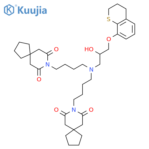 8-Azaspiro[4.5]decane-7,9-dione,8,8'-[[[3-[(3,4-dihydro-2H-1-benzothiopyran-8-yl)oxy]-2-hydroxypropyl]imino]di-4,1-butanediyl]bis-(9CI) structure