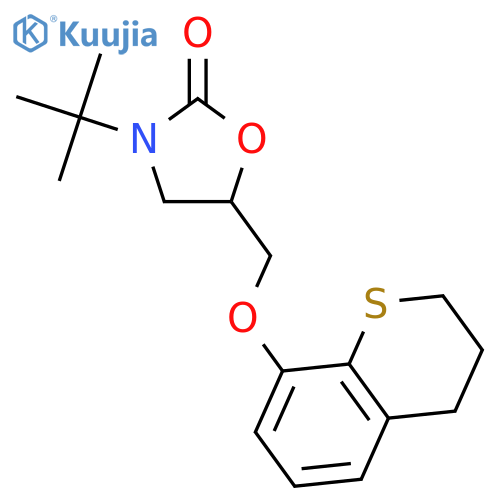 2-Oxazolidinone,5-[[(3,4-dihydro-2H-1-benzothiopyran-8-yl)oxy]methyl]-3-(1,1-dimethylethyl)- structure