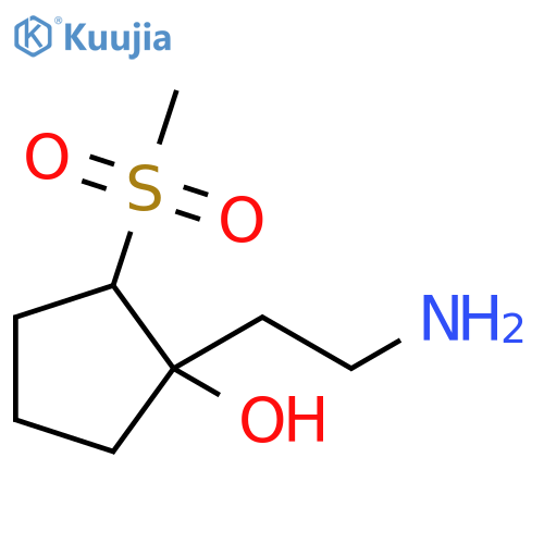 Cyclopentanol, 1-(2-aminoethyl)-2-(methylsulfonyl)- structure