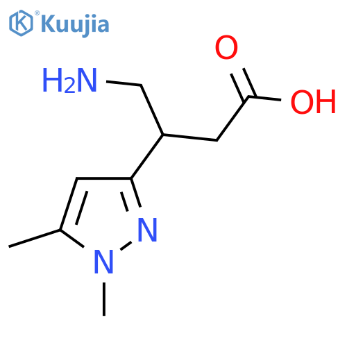 4-amino-3-(1,5-dimethyl-1H-pyrazol-3-yl)butanoic acid structure