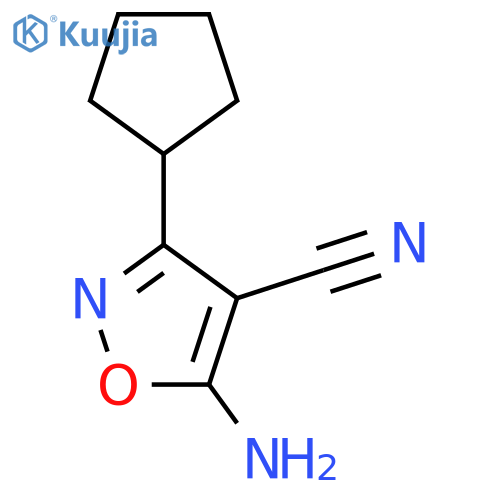 5-amino-3-cyclopentyl-1,2-oxazole-4-carbonitrile structure