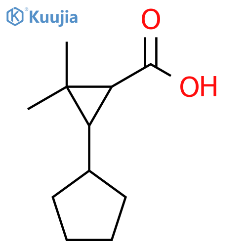 3-cyclopentyl-2,2-dimethylcyclopropane-1-carboxylic acid structure