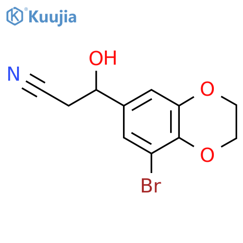3-(8-bromo-2,3-dihydro-1,4-benzodioxin-6-yl)-3-hydroxypropanenitrile structure