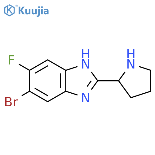 5-Bromo-6-fluoro-2-(pyrrolidin-2-yl)-1H-benzodimidazole structure