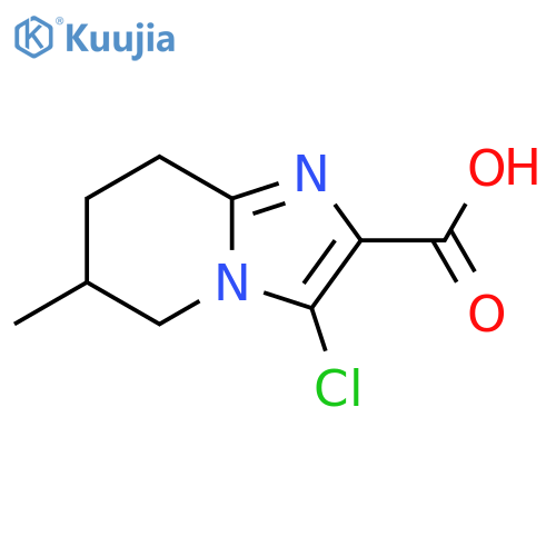 3-chloro-6-methyl-5H,6H,7H,8H-imidazo1,2-apyridine-2-carboxylic acid structure