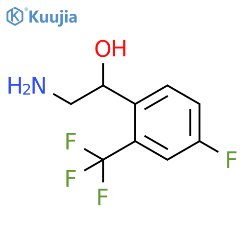 2-amino-1-4-fluoro-2-(trifluoromethyl)phenylethan-1-ol structure