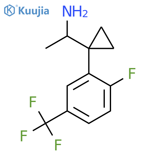 1-{1-2-fluoro-5-(trifluoromethyl)phenylcyclopropyl}ethan-1-amine structure