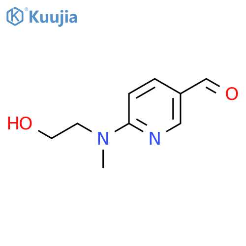 6-(2-hydroxyethyl)(methyl)aminopyridine-3-carbaldehyde structure