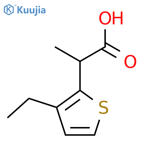 2-(3-ethylthiophen-2-yl)propanoic acid structure