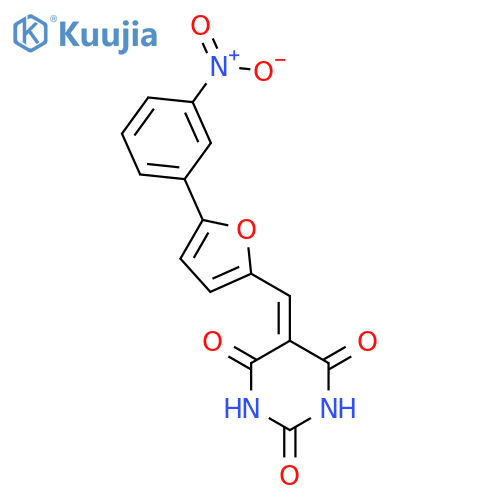 5-{[5-(3-nitrophenyl)furan-2-yl]methylidene}-1,3-diazinane-2,4,6-trione structure