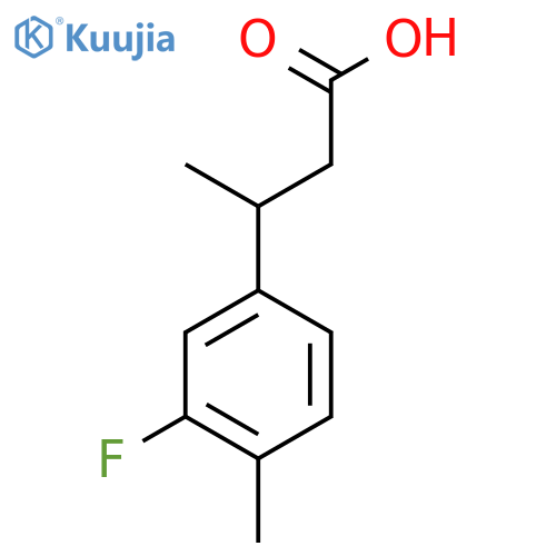 3-(3-fluoro-4-methylphenyl)butanoic acid structure