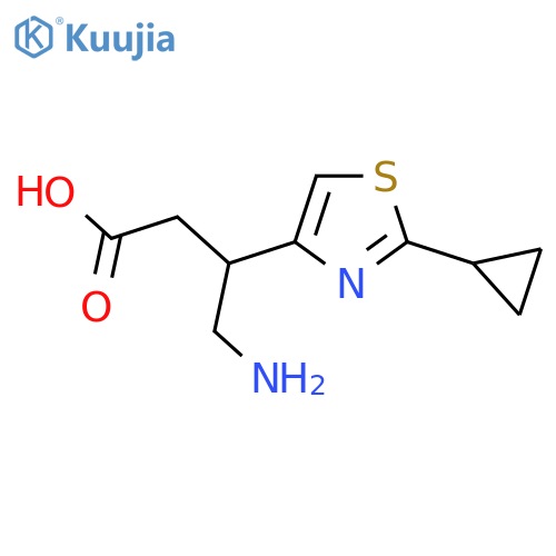 4-amino-3-(2-cyclopropyl-1,3-thiazol-4-yl)butanoic acid structure