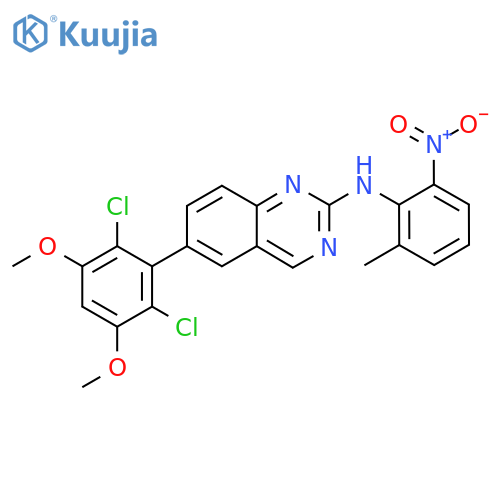 6-(2,6-Dichloro-3,5-dimethoxyphenyl)-N-(2-methyl-6-nitrophenyl)quinazolin-2-amine structure