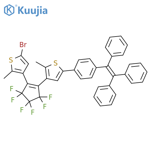Thiophene, 5-bromo-3-[3,3,4,4,5,5-hexafluoro-2-[2-methyl-5-[4-(1,2,2-triphenylethenyl)phenyl]-3-thienyl]-1-cyclopenten-1-yl]-2-methyl- structure