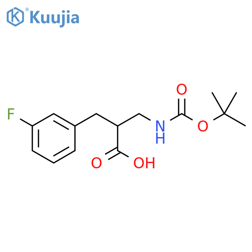 3-{(tert-butoxy)carbonylamino}-2-(3-fluorophenyl)methylpropanoic acid structure