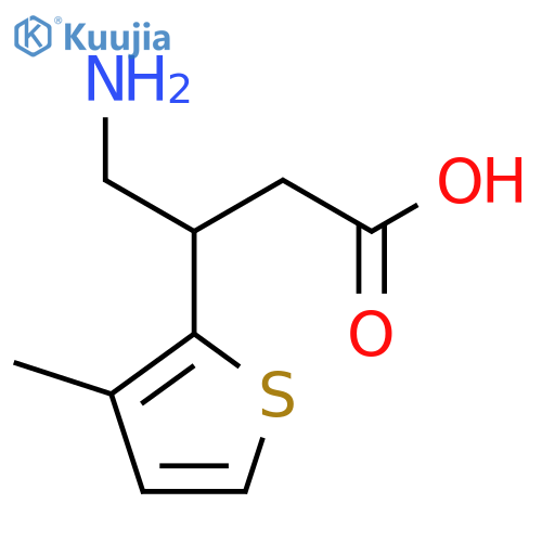 4-amino-3-(3-methylthiophen-2-yl)butanoic acid structure