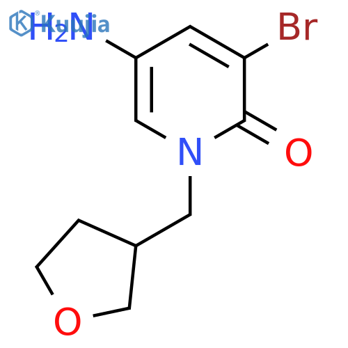 5-amino-3-bromo-1-(oxolan-3-yl)methyl-1,2-dihydropyridin-2-one structure