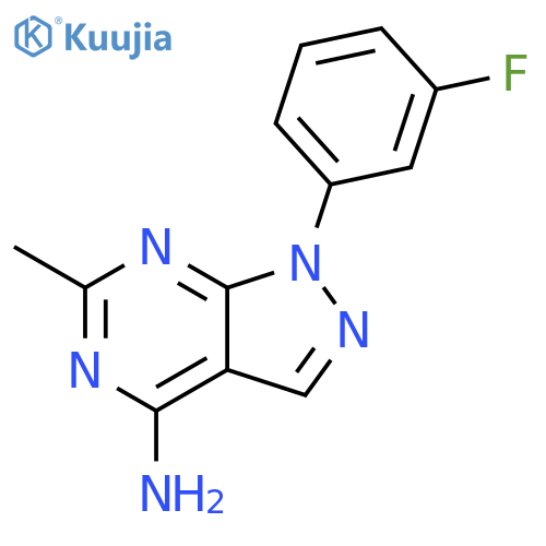 1-(3-fluorophenyl)-6-methyl-1H-pyrazolo3,4-dpyrimidin-4-amine structure