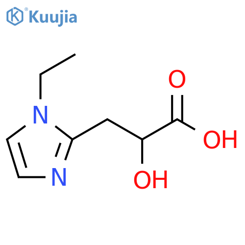 3-(1-ethyl-1H-imidazol-2-yl)-2-hydroxypropanoic acid structure