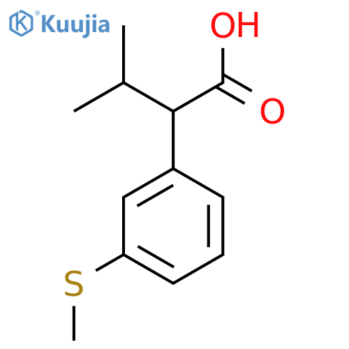 3-methyl-2-3-(methylsulfanyl)phenylbutanoic acid structure