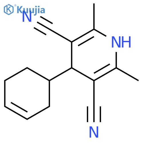 3,5-PYRIDINEDICARBONITRILE, 4-(3-CYCLOHEXEN-1-YL)-1,4-DIHYDRO-2,6-DIMETHYL- structure