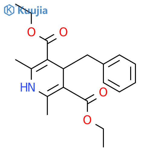 3,5-Pyridinedicarboxylicacid, 1,4-dihydro-2,6-dimethyl-4-(phenylmethyl)-, 3,5-diethyl ester structure