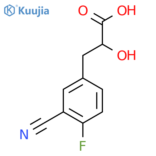 3-(3-cyano-4-fluorophenyl)-2-hydroxypropanoic acid structure
