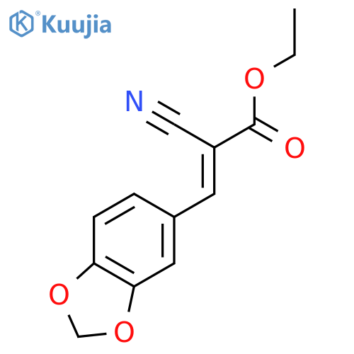2-Propenoic acid, 3-(1,3-benzodioxol-5-yl)-2-cyano-, ethyl ester, (2E)- structure