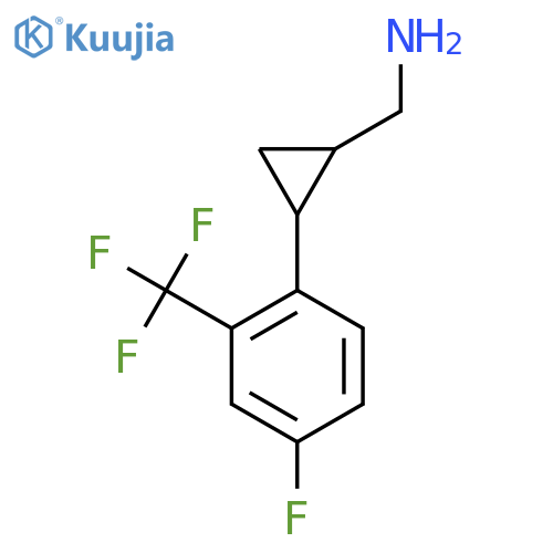 {2-4-fluoro-2-(trifluoromethyl)phenylcyclopropyl}methanamine structure