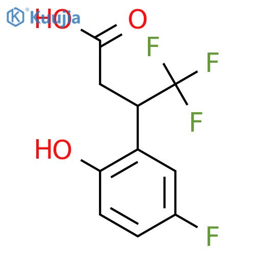 4,4,4-trifluoro-3-(5-fluoro-2-hydroxyphenyl)butanoic acid structure
