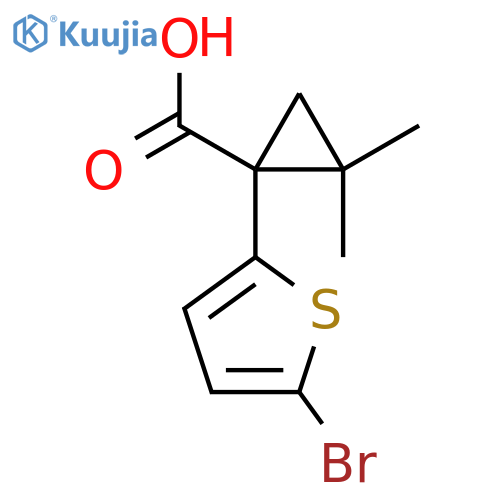1-(5-bromothiophen-2-yl)-2,2-dimethylcyclopropane-1-carboxylic acid structure
