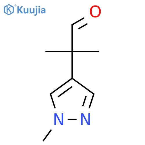 2-methyl-2-(1-methyl-1H-pyrazol-4-yl)propanal structure