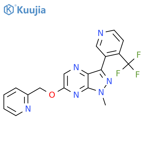 1-Methyl-6-(2-pyridinylmethoxy)-3-[4-(trifluoromethyl)-3-pyridinyl]-1H-pyrazolo[3,4-b]prazine structure