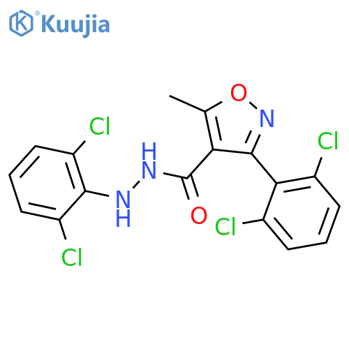 4-Isoxazolecarboxylic acid, 3-(2,6-dichlorophenyl)-5-methyl-, 2-(2,6-dichlorophenyl)hydrazide structure