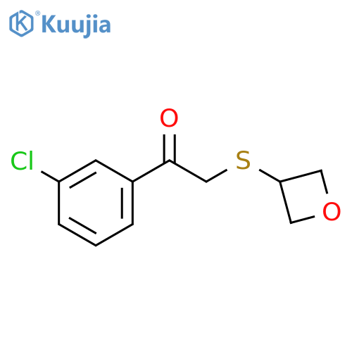 Ethanone, 1-(3-chlorophenyl)-2-(3-oxetanylthio)- structure