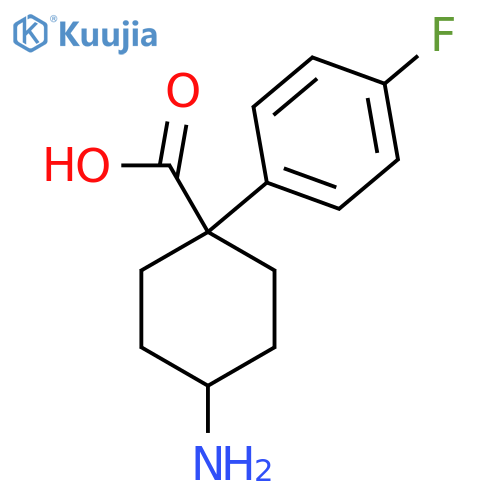 4-amino-1-(4-fluorophenyl)cyclohexane-1-carboxylic acid structure