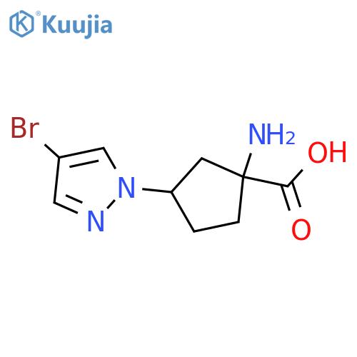 1-Amino-3-(4-bromo-1h-pyrazol-1-yl)cyclopentane-1-carboxylic acid structure