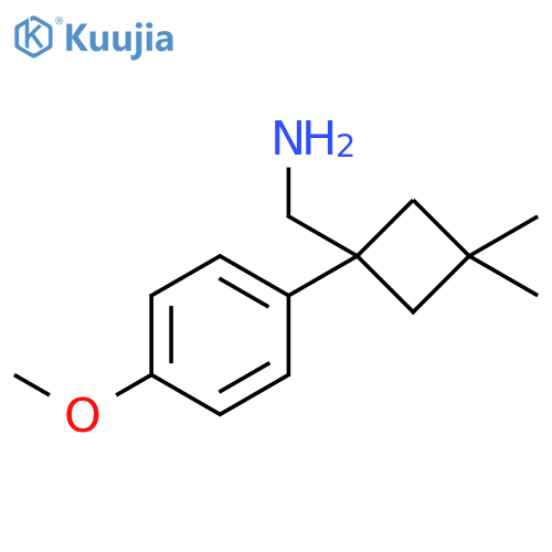 (1-(4-methoxyphenyl)-3,3-dimethylcyclobutyl)methanamine structure