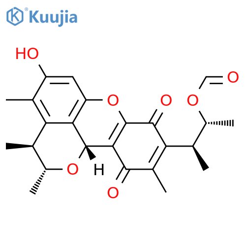 2H-Pyrano[4,3,2-kl]xanthene-8,11-dione,9-[(1S,2R)-2-(formyloxy)-1-methylpropyl]-3,11b-dihydro-5-hydroxy-2,3,4,10-tetramethyl-,(2R,3S,11bR)- structure