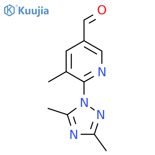 6-(dimethyl-1H-1,2,4-triazol-1-yl)-5-methylpyridine-3-carbaldehyde structure