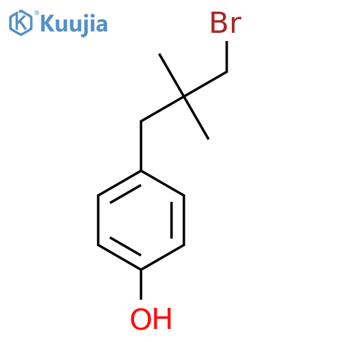 4-(3-bromo-2,2-dimethylpropyl)phenol structure
