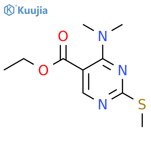 5-Pyrimidinecarboxylicacid, 4-(dimethylamino)-2-(methylthio)-, ethyl ester structure