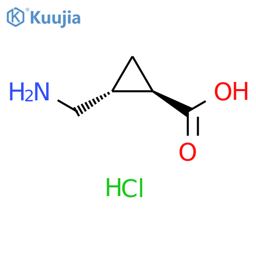 (1R,2R)-2-(aminomethyl)cyclopropanecarboxylic acid;hydrochloride structure