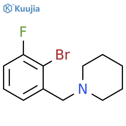 Piperidine, 1-[(2-bromo-3-fluorophenyl)methyl]- structure
