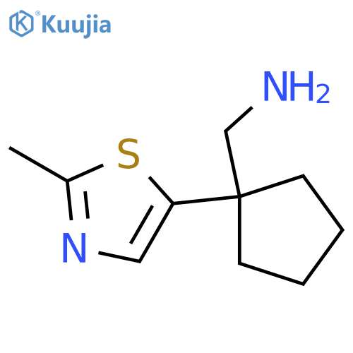 1-(2-methyl-1,3-thiazol-5-yl)cyclopentylmethanamine structure