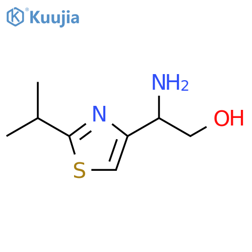 2-amino-2-2-(propan-2-yl)-1,3-thiazol-4-ylethan-1-ol structure